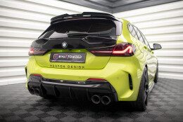Heck Ansatz Diffusor V.3 + Milltek Sport Auspuff für BMW 1er F40 M135i schwarz Hochglanz - Endrohre Poliert