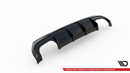 Heck Ansatz Diffusor V.3 + Milltek Sport Auspuff für BMW 1er F40 M135i schwarz Hochglanz - Endrohre Poliert