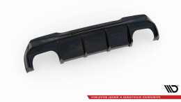 Heck Ansatz Diffusor V.3 + Milltek Sport Auspuff für BMW 1er F40 M135i schwarz Hochglanz - Endrohre Poliert