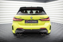 Heck Ansatz Diffusor V.2 + Milltek Sport Auspuff für BMW 1er F40 M135i schwarz Hochglanz - Endrohre Poliert