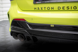 Heck Ansatz Diffusor V.2 + Milltek Sport Auspuff für BMW 1er F40 M135i schwarz Hochglanz - Endrohre Poliert