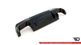 Heck Ansatz Diffusor V.2 + Milltek Sport Auspuff für BMW 1er F40 M135i schwarz Hochglanz - Endrohre Poliert