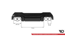 Heck Ansatz Diffusor V.2 + Milltek Sport Auspuff für BMW 1er F40 M135i schwarz Hochglanz - Endrohre Poliert