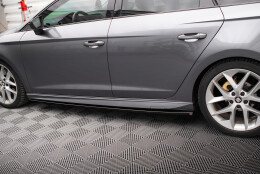 Seitenschweller Ansatz Cup Leisten für V.5 Seat Leon Cupra / FR / Standard Mk3 / Mk3 Facelift schwarz Hochglanz