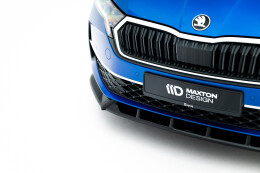 Cup Spoilerlippe Front Ansatz für Skoda Octavia Liftback / Combi Mk4 Facelift schwarz Hochglanz