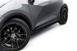 Seitenschweller Ansatz Cup Leisten für Toyota C-HR Mk2 schwarz Hochglanz