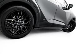 Seitenschweller Ansatz Cup Leisten für Toyota C-HR Mk2 schwarz Hochglanz