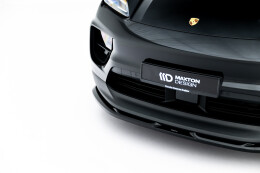 Cup Spoilerlippe Front Ansatz für Porsche Macan EV Mk1 schwarz Hochglanz