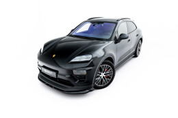 Cup Spoilerlippe Front Ansatz für Porsche Macan EV Mk1 schwarz Hochglanz
