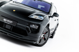 Cup Spoilerlippe Front Ansatz für Porsche Macan EV Mk1 schwarz Hochglanz