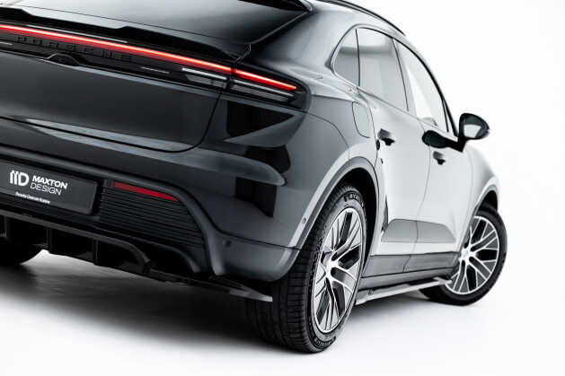Mittlerer Cup Diffusor DTM Look Heck Ansatz für Porsche Macan EV Mk1 schwarz Hochglanz