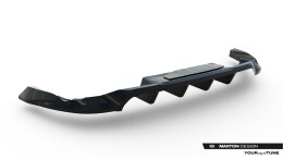 Mittlerer Cup Diffusor DTM Look Heck Ansatz für Porsche Macan EV Mk1 schwarz Hochglanz