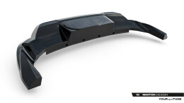 Street+ Mittlerer Diffusor RACE Heck Ansatz passend für Porsche Macan EV Mk1 schwarz Hochglanz