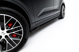 Seitenschweller Ansatz Cup Leisten für Porsche Macan EV Mk1 schwarz Hochglanz