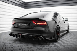Hintere Seiten Flaps für Audi A7 S-Line C7 schwarz Hochglanz