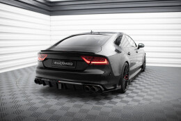 Hintere Seiten Flaps für Audi A7 S-Line C7 schwarz Hochglanz