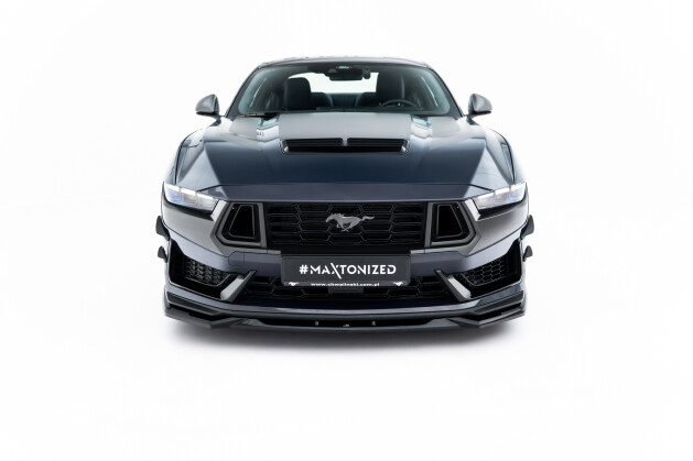 Street+ Spoilerlippe Front Ansatz V.2 passend für Ford Mustang Dark Horse Mk7 schwarz Hochglanz