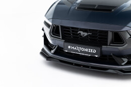 Street+ Spoilerlippe Front Ansatz V.2 passend für Ford Mustang Dark Horse Mk7 schwarz Hochglanz