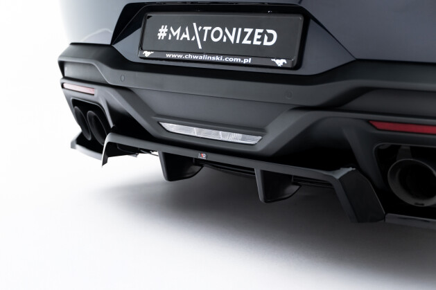 Mittlerer Cup Diffusor DTM Look Heck Ansatz für Ford Mustang Dark Horse Mk7 schwarz Hochglanz
