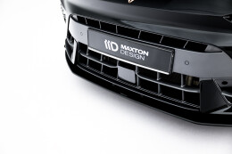 Street Pro Cup Spoilerlippe Front Ansatz + Flaps für Cupra Leon ST / Hatchback Mk1 Facelift schwarz + Flaps Hochglanz