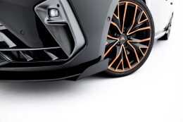 Street Pro Spoilerlippe Front Ansatz + Flaps passend für CUPRA Leon ST / Hatchback Mk1 FL schwarz Hochglanz