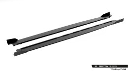 Street Pro Seitenschweller Ansatz Cup Leisten + Flaps für Cupra Leon ST / Hatchback Aero Mk1 / Mk1 Facelift schwarz Hochglanz