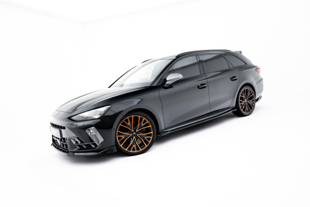 Seitenschweller Ansatz Cup Leisten V.2 für Cupra Leon ST / Hatchback  Aero Mk1 / Mk1 Facelift schwarz Hochglanz