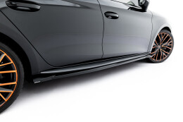 Seitenschweller Ansatz Cup Leisten V.2 für Cupra Leon ST / Hatchback  Aero Mk1 / Mk1 Facelift schwarz Hochglanz