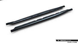 Seitenschweller Ansatz Cup Leisten V.2 für Cupra Leon ST / Hatchback  Aero Mk1 / Mk1 Facelift schwarz Hochglanz