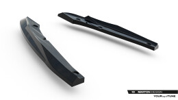 Heck Ansatz Flaps Diffusor V.4 passend für Cupra Leon ST Mk1 Facelift schwarz Hochglanz