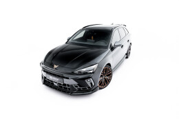 Street+ Spoilerlippe Front Ansatz V.1 passend für CUPRA Leon ST / Hatchback Mk1 FL schwarz Hochglanz
