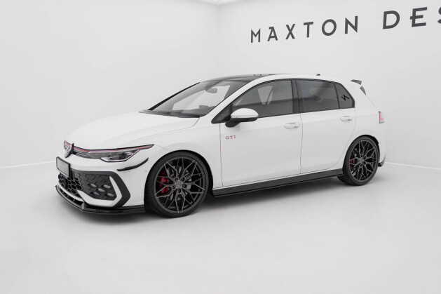 Street Pro Seitenschweller Ansatz Cup Leisten V.2 für VW Golf GTI / GTE / GTI Clubsport / R-Line Mk8 rot