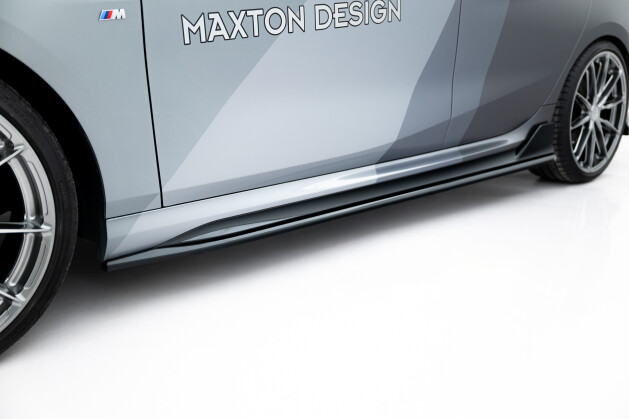 Seitenschweller Ansatz Cup Leisten für V.1 für BMW M135i M Performance F70 schwarz Hochglanz