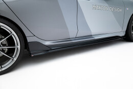 Seitenschweller Ansatz Cup Leisten V.2 für BMW M135i M Performance F70 schwarz Hochglanz