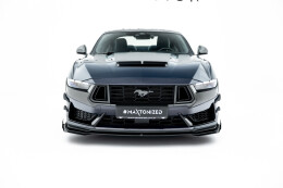 Front Stoßstangen Flaps für Ford Mustang Dark Horse Mk7 schwarz Hochglanz