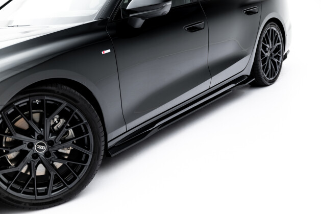Seitenschweller Ansatz Cup Leisten V.1 für Audi A6 S-Line C9 schwarz Hochglanz