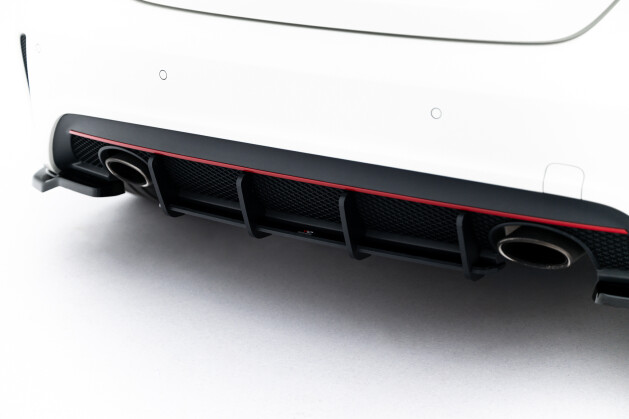 Street Pro Heckschürze für Mercedes-Benz A Klasse AMG-Line W176 schwarz + rot