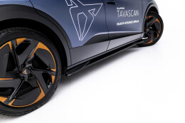 Seitenschweller Ansatz Cup Leisten für Cupra Tavascan Mk1 schwarz Hochglanz