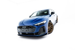 Street Pro Cup Spoilerlippe Front Ansatz + Flaps für Audi A5 S-Line / S5 Limousine / Avant B10 rot + Flaps Hochglanz