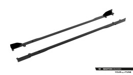 Street Pro Seitenschweller Ansatz Cup Leisten + Flaps für Audi A5 S-Line / S5 Limousine / Avant B10 rot + Flaps Hochglanz