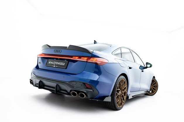 Street Pro Heck Ansatz Flaps Diffusor + Flaps für Audi S5 Limousine / Avant B10 schwarz + Flaps Hochglanz