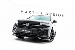 Cup Spoilerlippe Front Ansatz für VW Touareg R-Line Mk3 Facelift schwarz Hochglanz