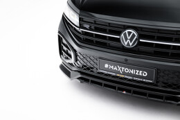 Cup Spoilerlippe Front Ansatz für VW Touareg R-Line Mk3 Facelift schwarz Hochglanz