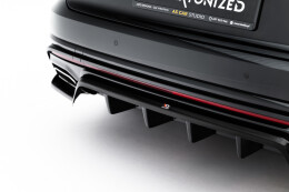 Mittlerer Cup Diffusor DTM Look Heck Ansatz für VW Touareg R-Line Mk3 Facelift schwarz Hochglanz