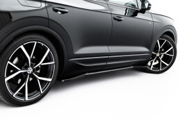 Seitenschweller Ansatz Cup Leisten für VW Touareg R-Line Mk3 Facelift schwarz Hochglanz