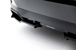 Mittlerer Cup Diffusor DTM Look Heck Ansatz V.1 für BMW 5er / i5 M-Paket Limousine / Touring G60 / G61 schwarz Hochglanz