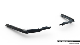 Mittlerer Cup Diffusor DTM Look Heck Ansatz V.1 für BMW 5er / i5 M-Paket Limousine / Touring G60 / G61 schwarz Hochglanz