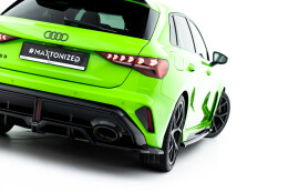 Street+ Mittlerer Diffusor RACE Heck Ansatz V.2 passend für Audi RS3 Sportback 8Y FL schwarz Hochglanz