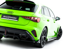 Mittlerer Cup Diffusor DTM Look Heck Ansatz V.3 für Audi RS3 Sportback 8Y Facelift schwarz Hochglanz