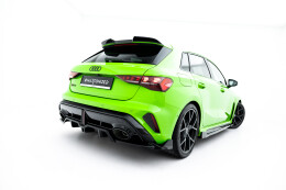 Mittlerer Cup Diffusor DTM Look Heck Ansatz V.3 passend für Audi RS3 Sportback 8Y Facelift schwarz Hochglanz